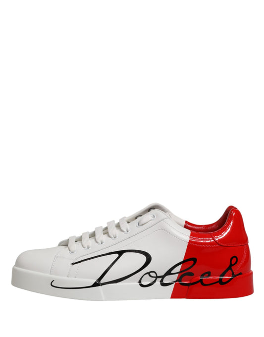 Dolce & Gabbana Weiße und rote Portofino Sneakers für Herren