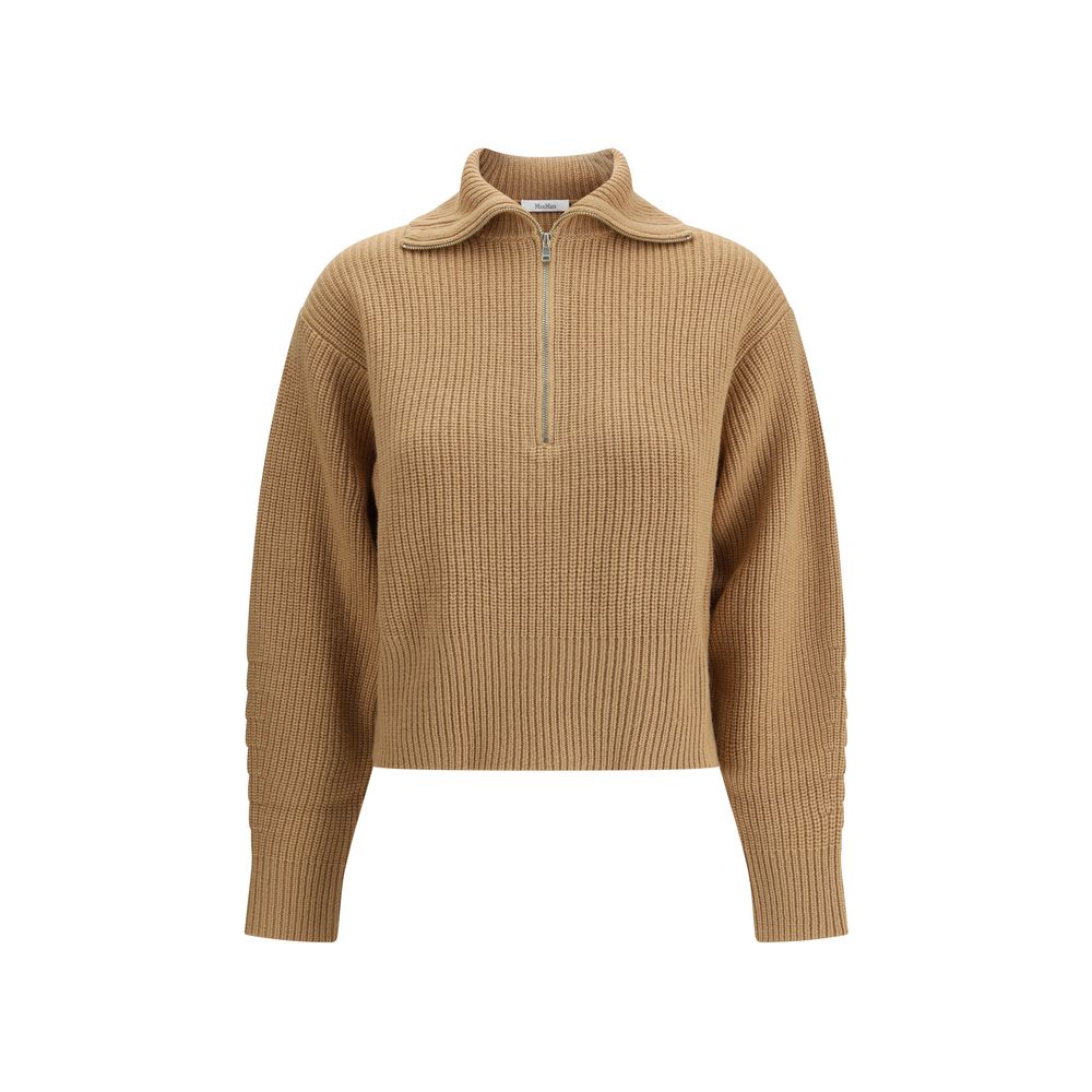 Max Mara Brauner Woll-Sweatshirt
