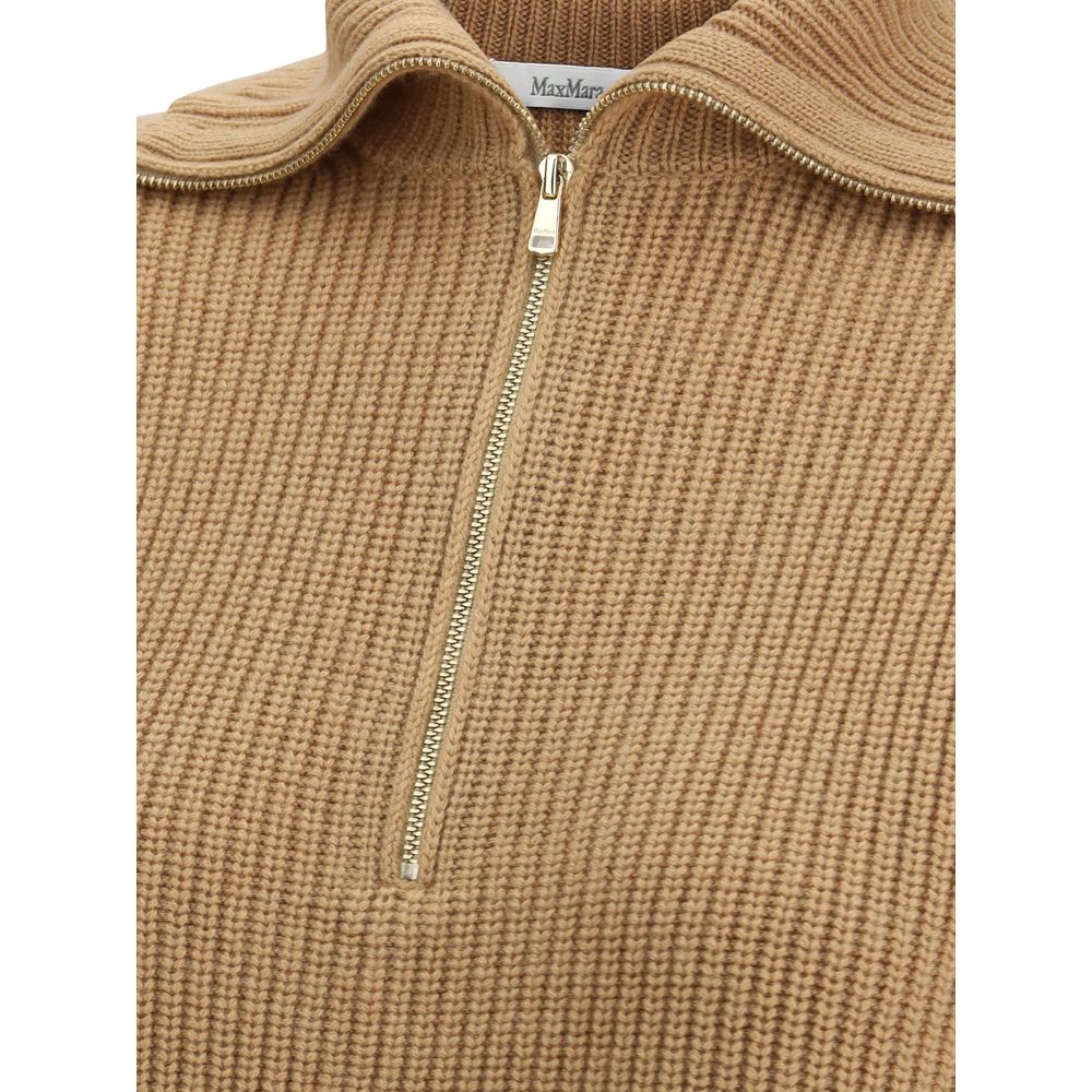 Max Mara Brauner Woll-Sweatshirt