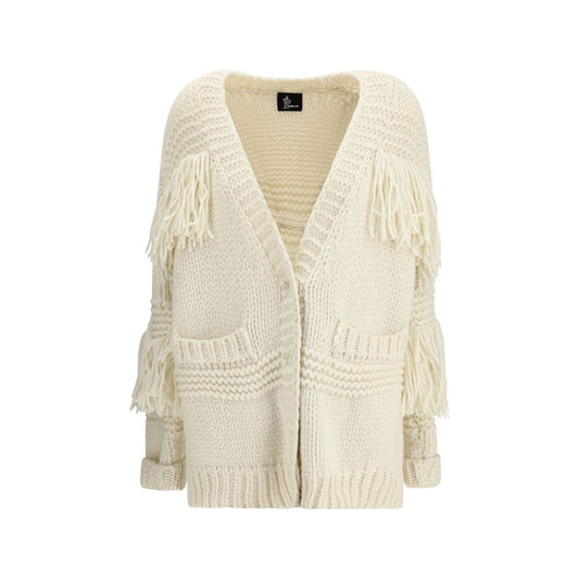 Moncler Grenoble Strickjacke aus Creme-Polyamid