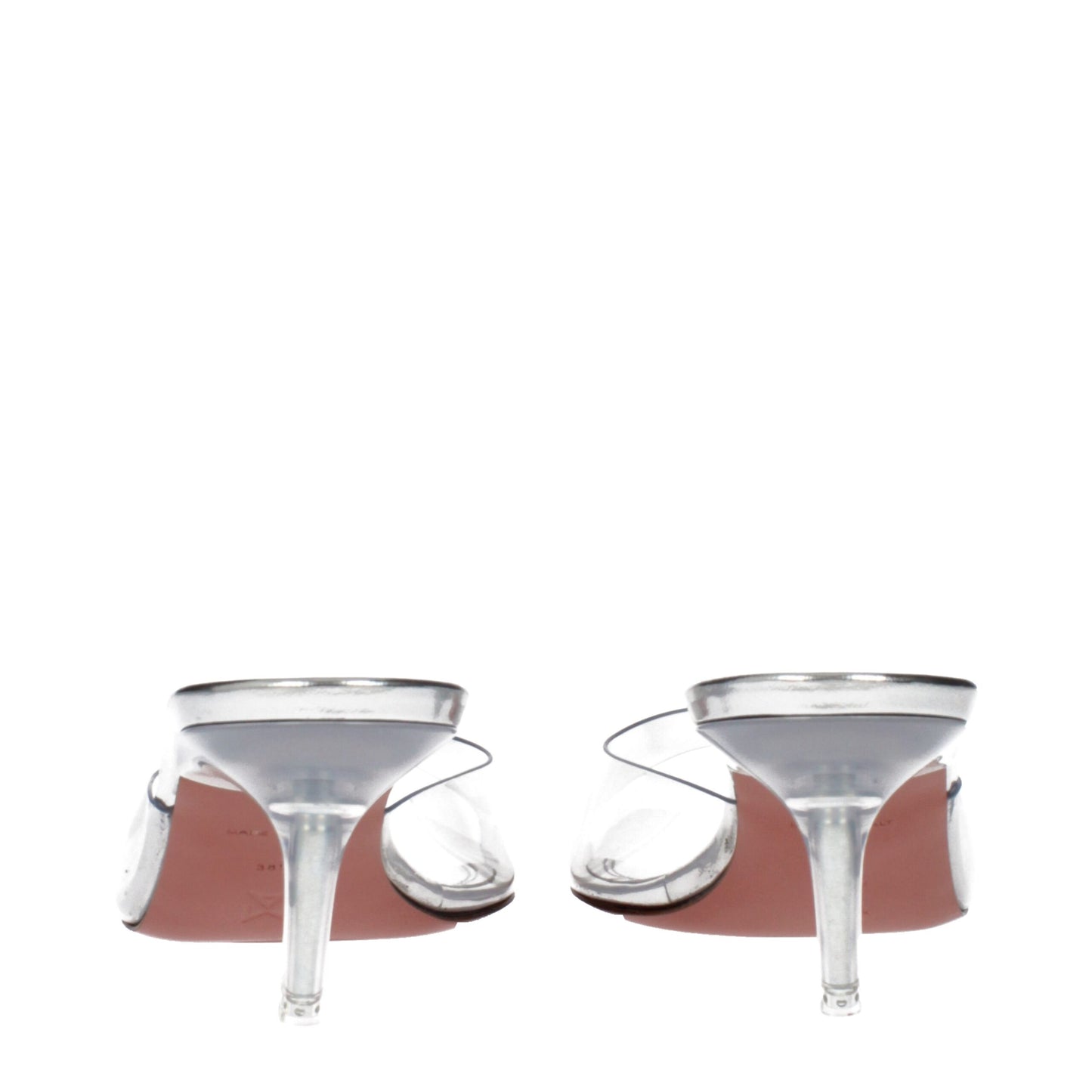 Amina Muaddi Transparente PVC-Stilettosandalen