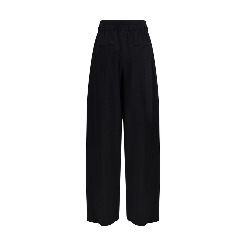 Max Mara Schwarze Wollhose mit Fleecefutter