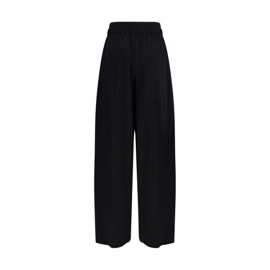 Max Mara Schwarze Wollhose mit Fleecefutter