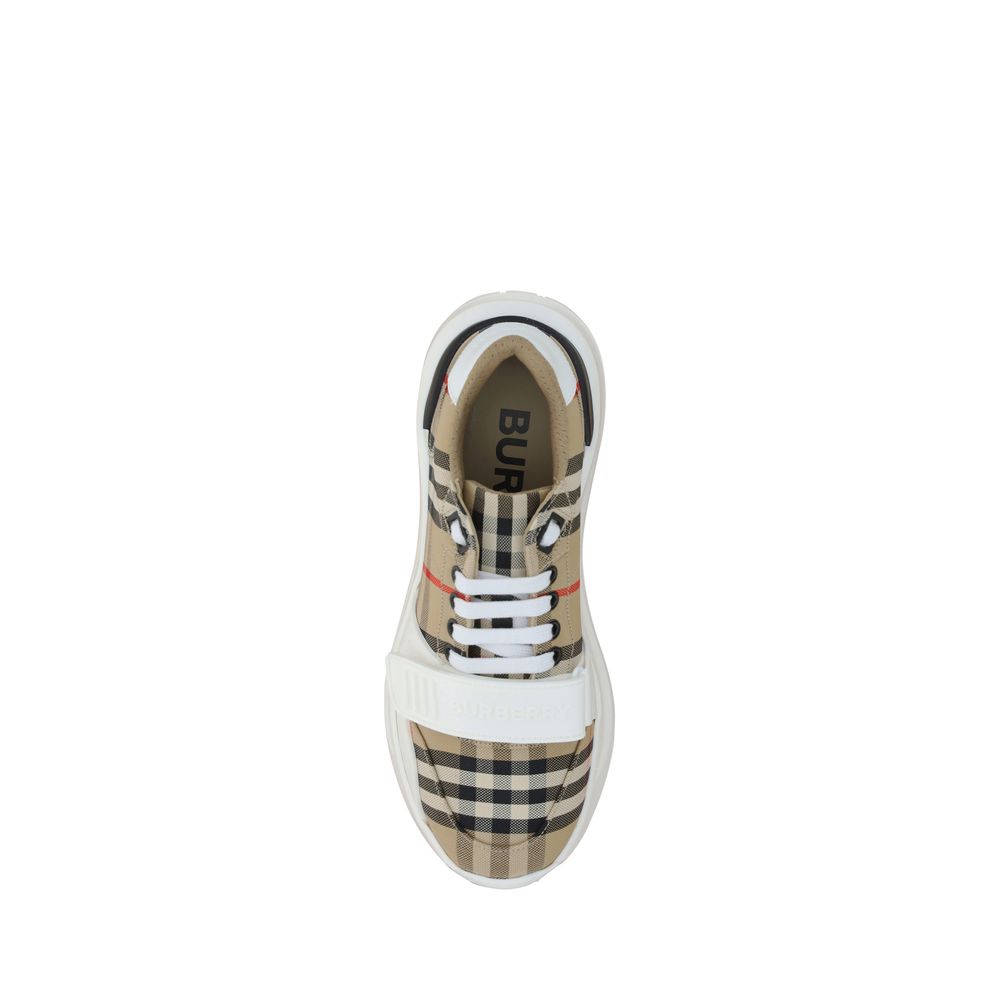 Burberry Beigefarbene Baumwoll-Sportschuhe