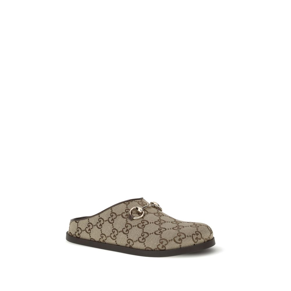 Gucci Beigefarbene Baumwoll-Mules
