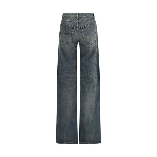 Balenciaga Ausgestellte Jeans aus blauem Baumwoll-Denim