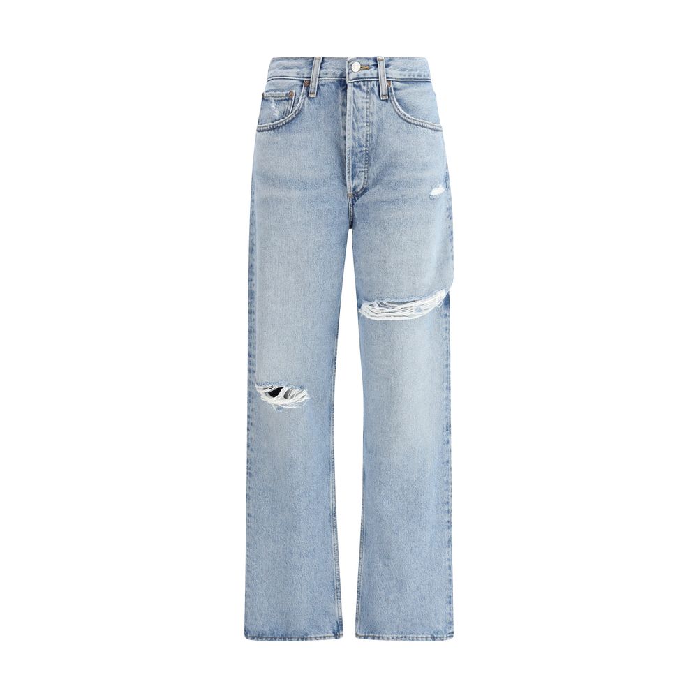 Agolde Hellblaue Baumwoll-Jeans mit geradem Bein