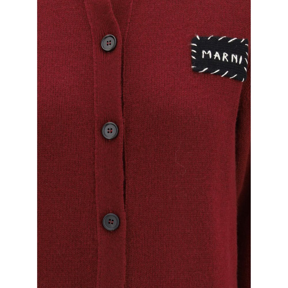 Marni Bordeauxfarbener Kaschmir-Cardigan