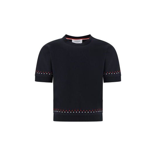 Thom Browne Schwarzes Baumwoll-T-Shirt