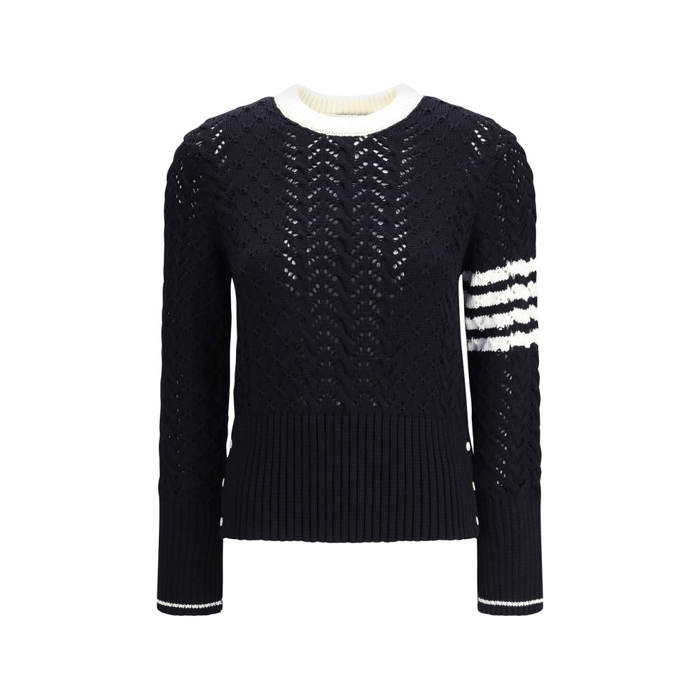 Thom Browne Blauer Fleece-Woll-Sweatshirt