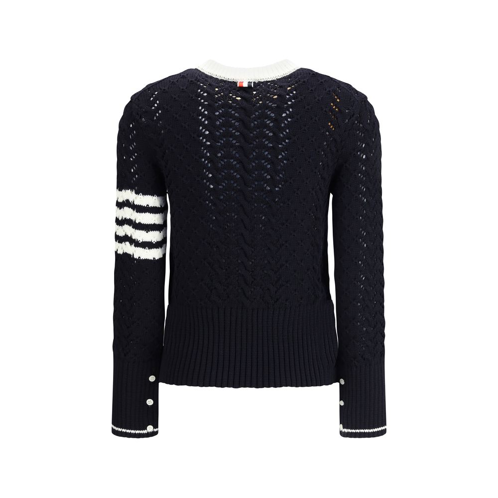 Thom Browne Blauer Fleece-Woll-Sweatshirt