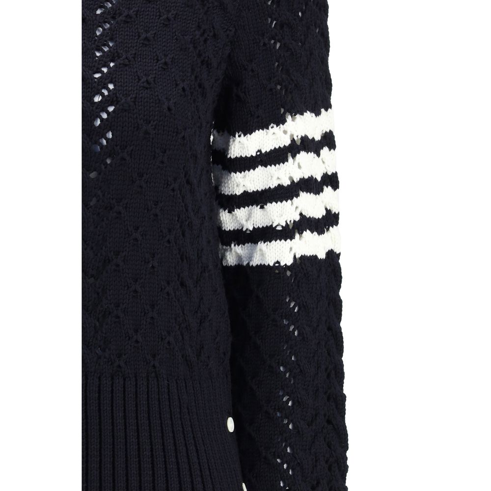 Thom Browne Blauer Fleece-Woll-Sweatshirt