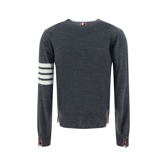 Thom Browne Grau melierter Woll-Poloshirt