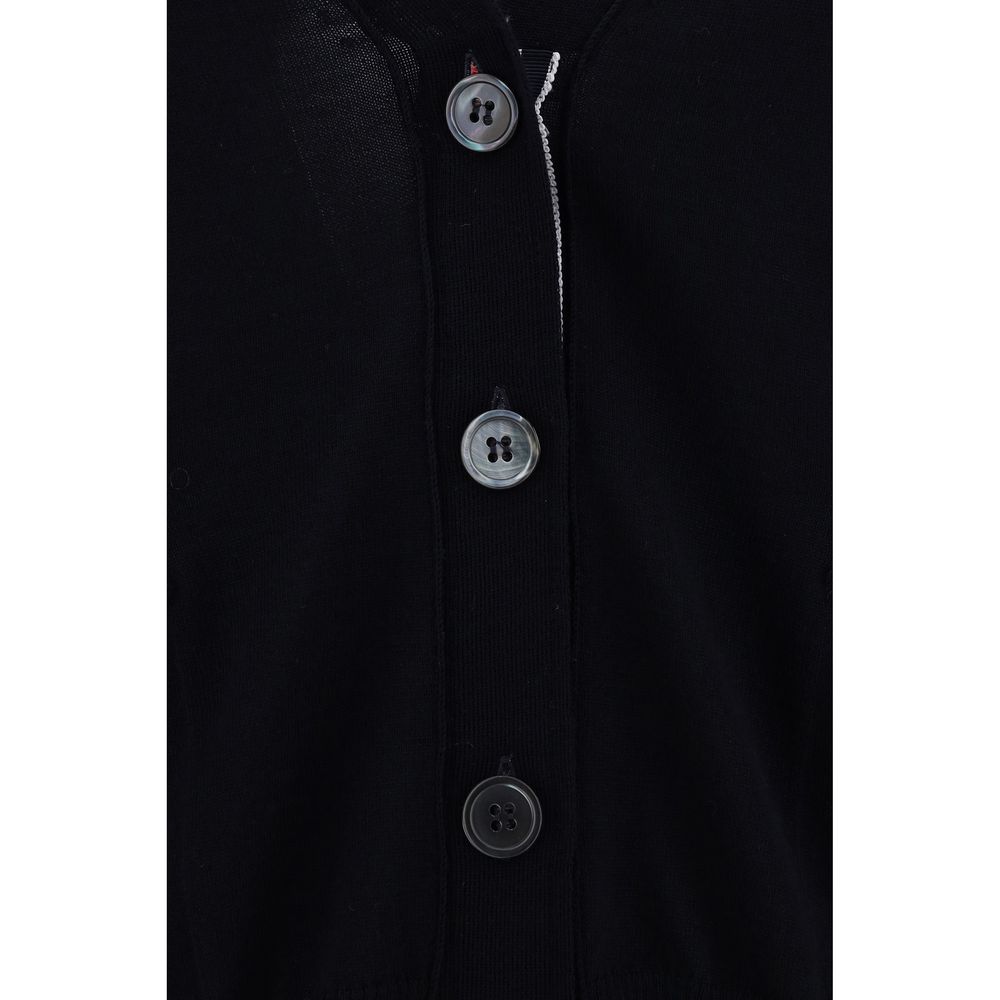 Thom Browne Blauer Fleece-Woll-Poloshirt