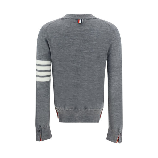 Thom Browne Grau melierter Woll-Poloshirt