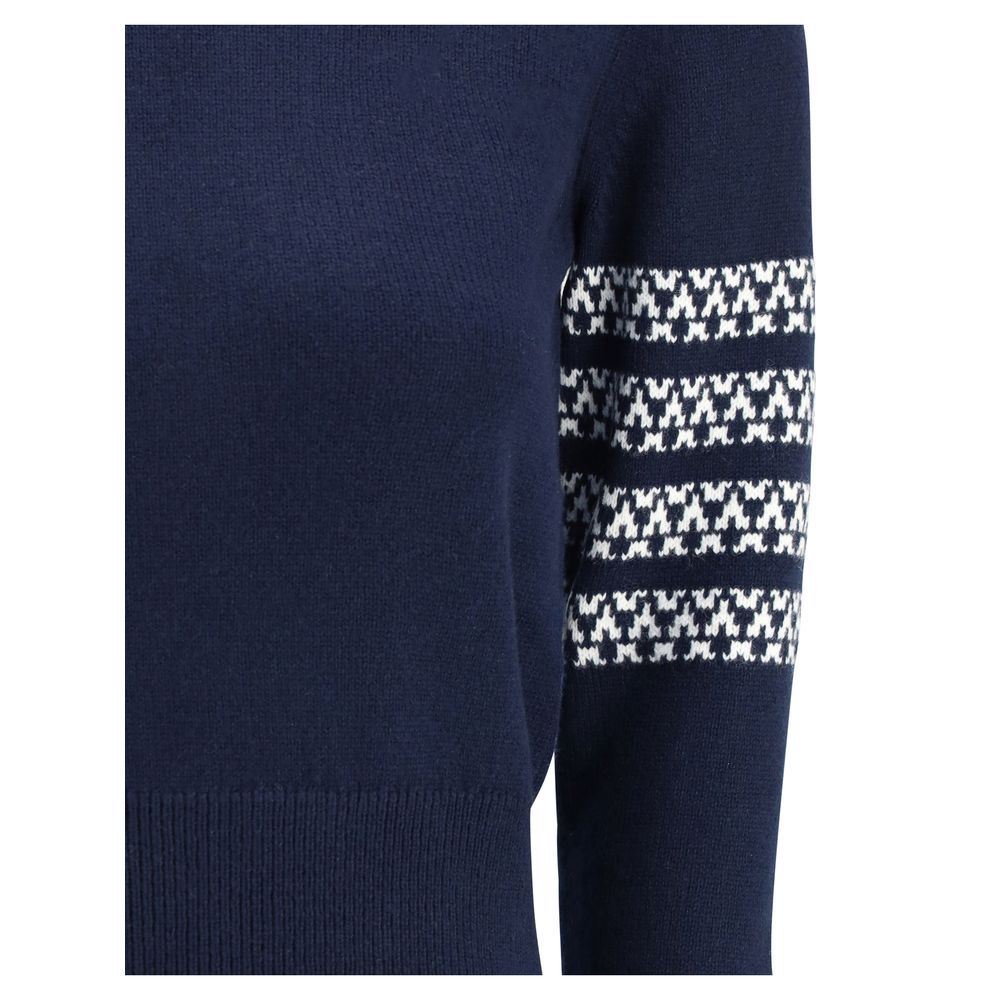 Thom Browne Blauer Fleece-Wollpullover