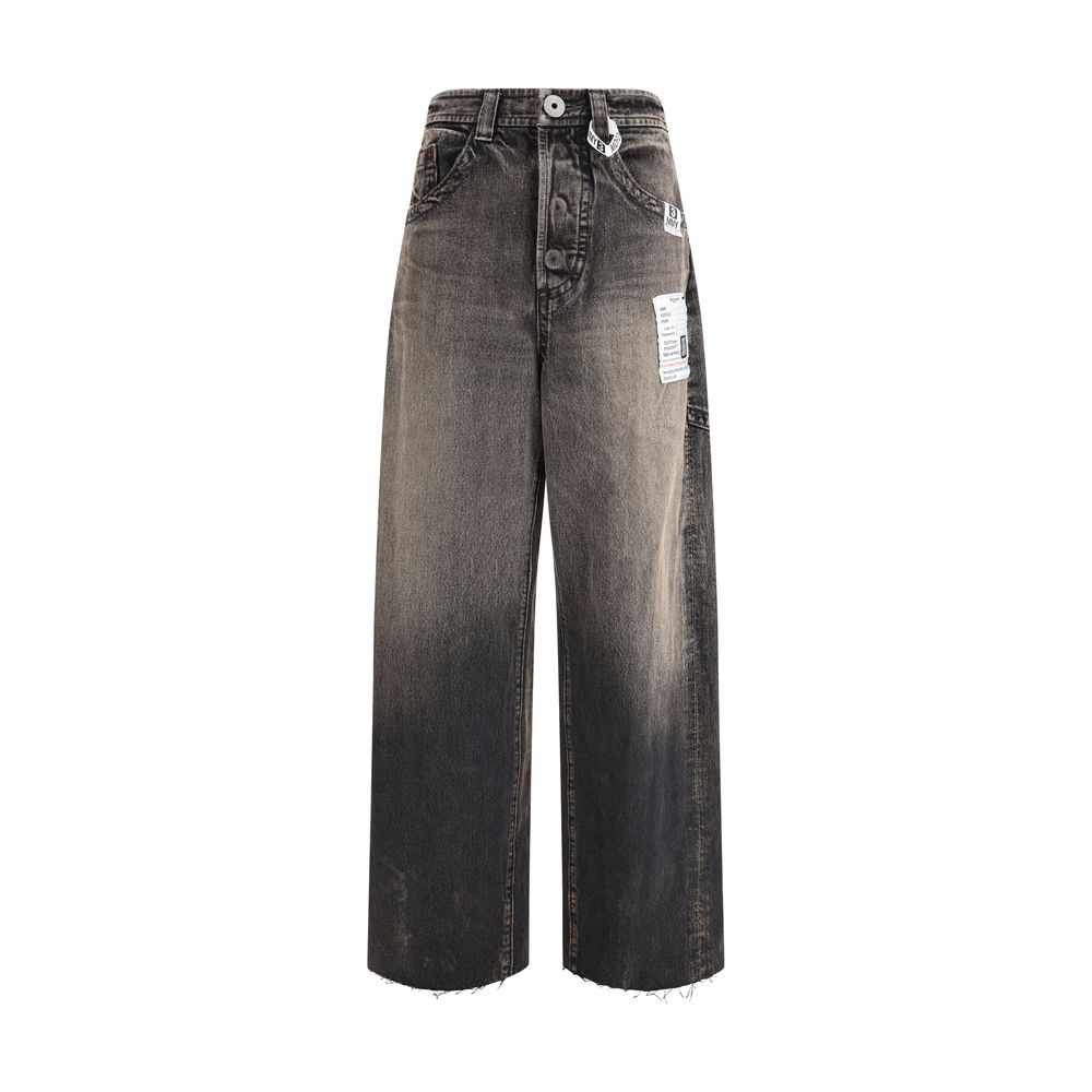 Maison Mihara Yasuhiro Schwarze Baumwoll-Jeans aus Denim