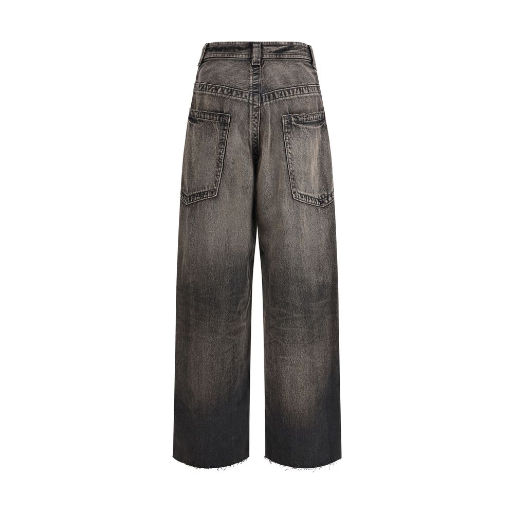 Maison Mihara Yasuhiro Schwarze Baumwoll-Jeans aus Denim