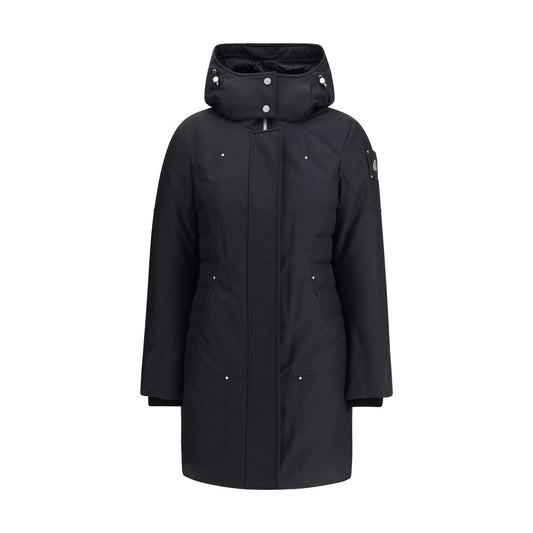 Moose Knuckles Schwarze Parka aus recyceltem Polyester
