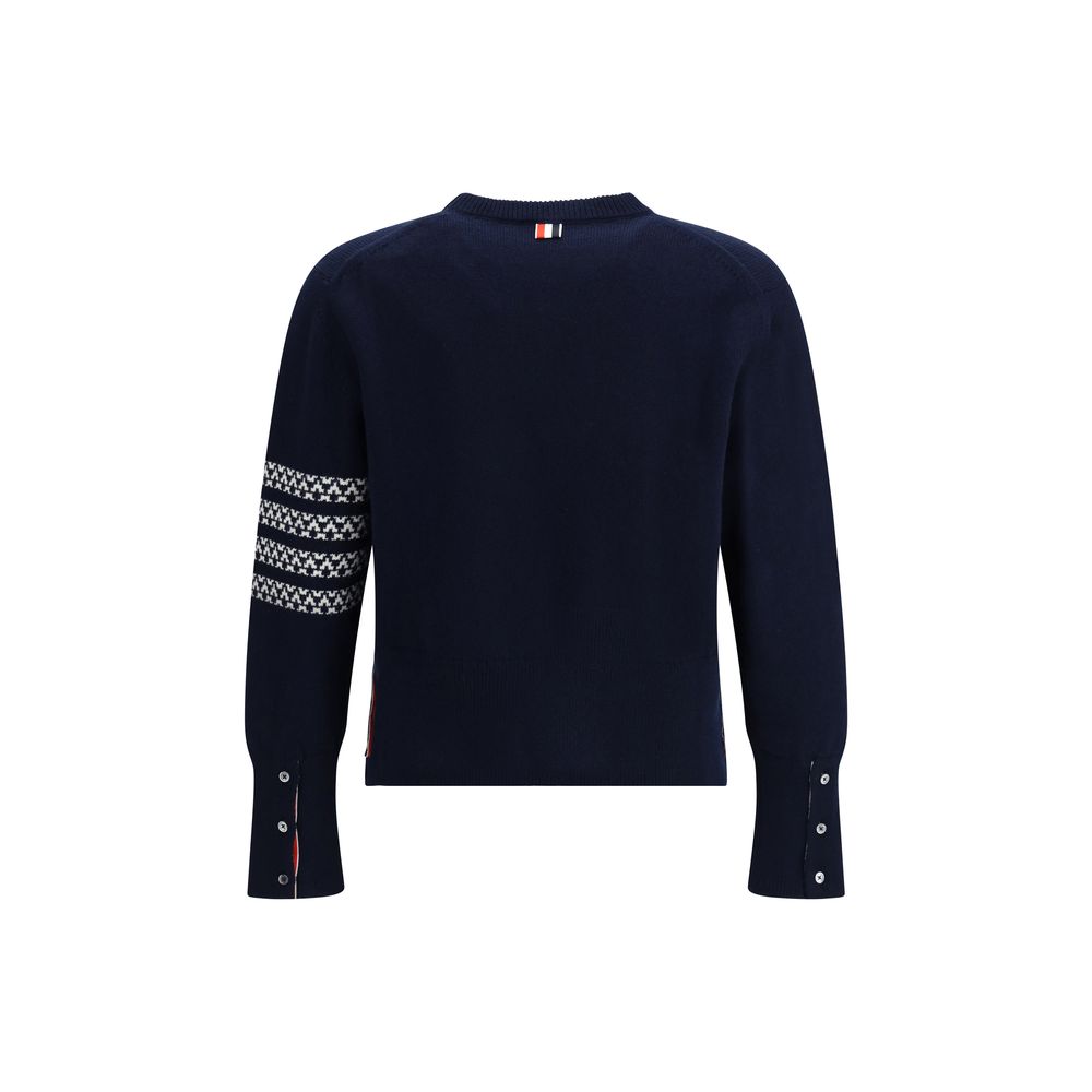 Thom Browne Blauer Fleece-Wollpullover