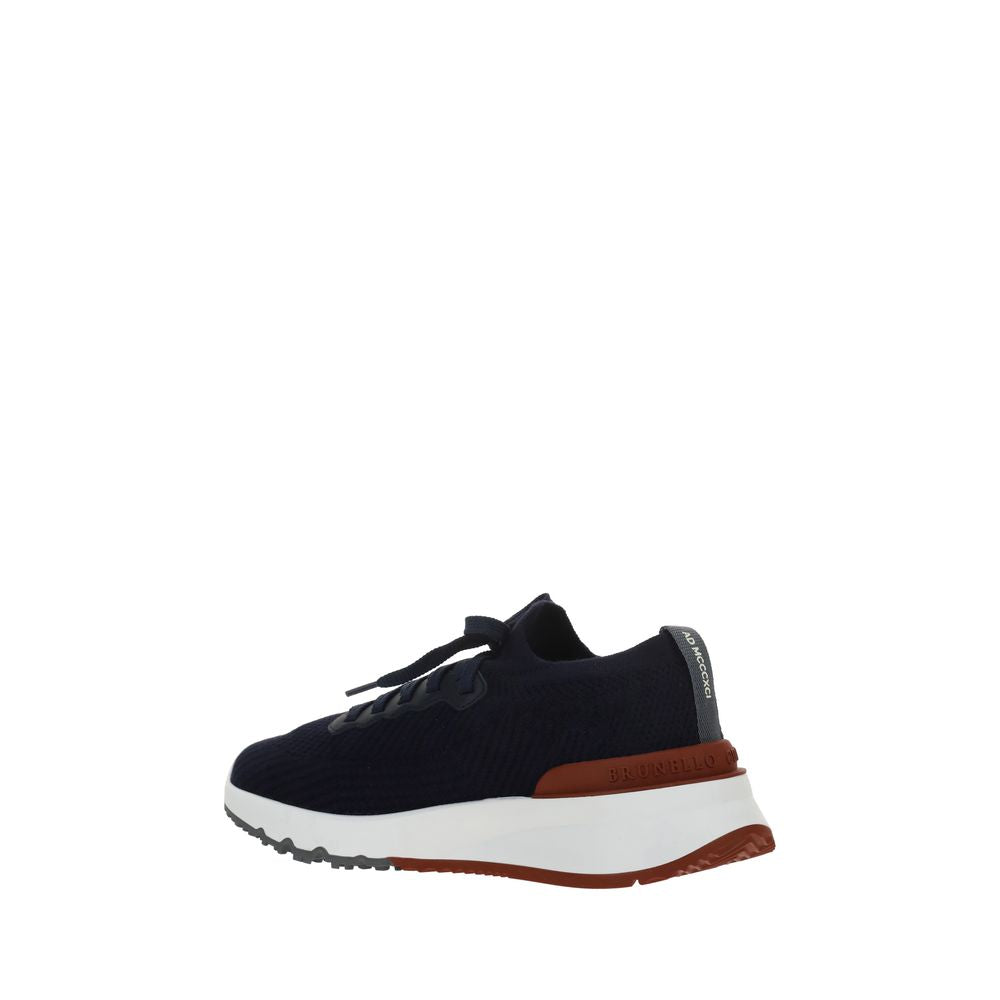 Brunello Cucinelli Blaue Gummisohle Sneakers mit niedrigem Schaft