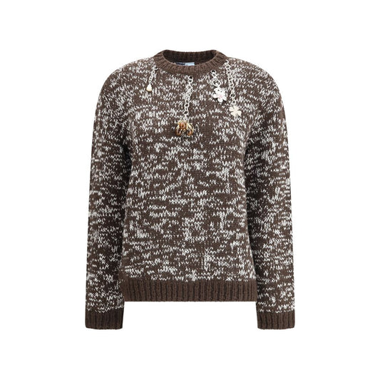 Prada Brauner Fleece-Woll-Sweatshirt