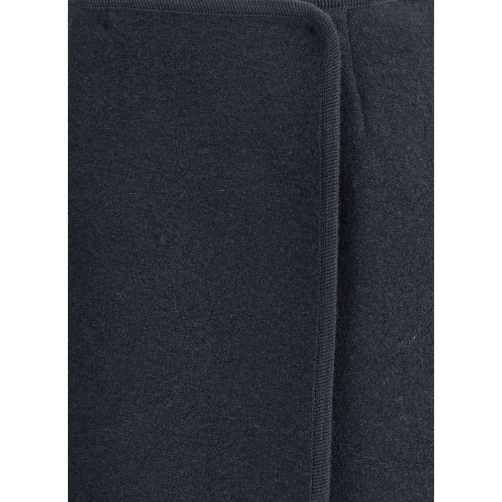 RIER Blauer Walk-Wollrock in Midi-Länge