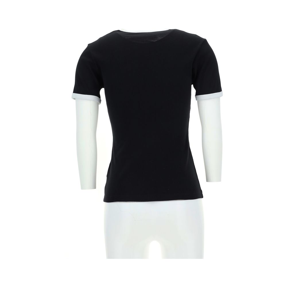 Courrèges Schwarzes Baumwoll-T-Shirt