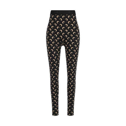 Marine Serre Schwarze Polyamid-Leggings