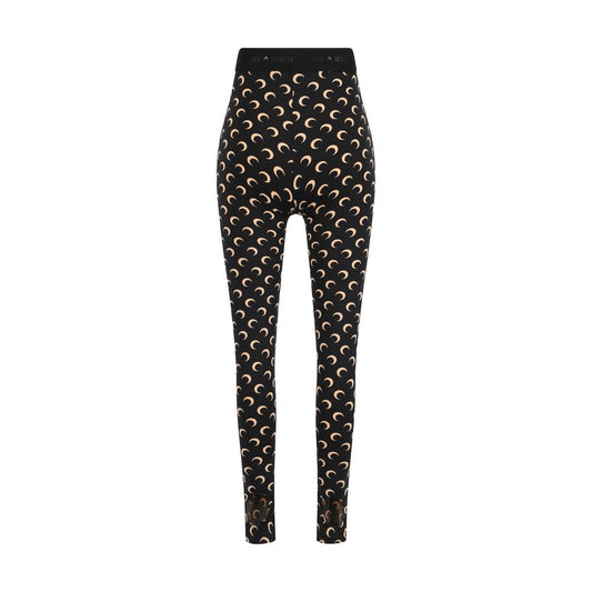 Marine Serre Schwarze Polyamid-Leggings