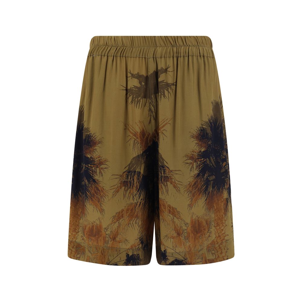 Laneus Bermuda-Shorts aus brauner Viskose